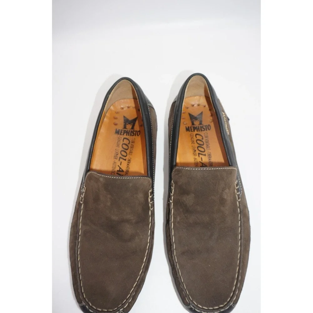 Mephisto‎ Cool-Air Loafers Mens 8.5 Brown Leather Slip On Comfort Casual Shoes